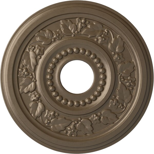 Ekena Millwork Genevieve Ceiling Medallion (Fits Canopies up to 3 1/2"), 16 1/8"OD x 3 1/2"ID x 7/8"P, Warm Silver CM16GNWSS - main
